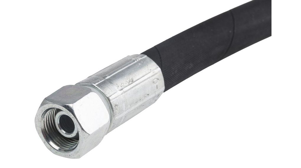 Hydraulikschlauch, G1/2"-Innengewinde, 12.7mm, Gummi, 275bar, Schwarz, 1.96mm